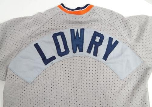 Os anos 90 Detroit Tigers Dwight Lowry Game Usou Grey Jersey Batting Practice XL 781 - Jogo usado MLB Jerseys