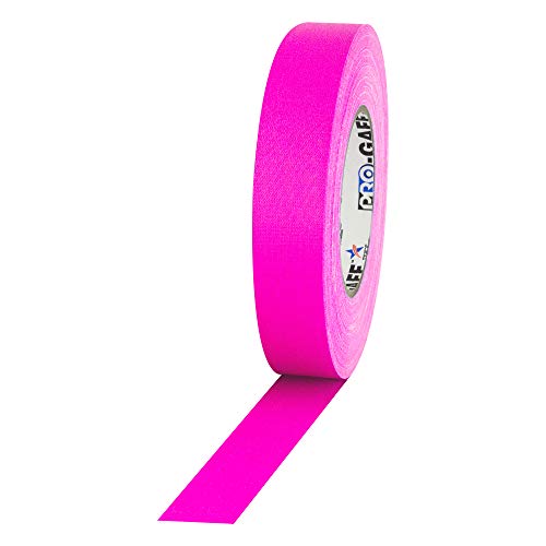 1 Largura Protapapes Pro Gaff Premium fita fita de pano fosco com adesivo de borracha, 50 jardas de comprimento x, rosa fluorescente