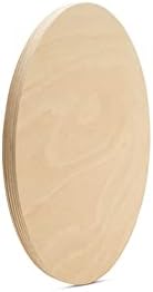 DISCO DE CLUNTO DE WOOD 6 polegadas de diâmetro, 1/2 polegada de espessura, compensado de bétula, pacote de 10 círculos de madeira redondos inacabados para artesanato por pica -pau