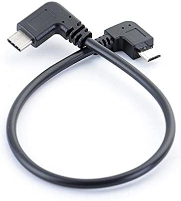 Cabo USB Tipo C para Micro USB, Qaoquda 90 graus USB-C Male para Micro USB Male Adapter Converter para MacBook Pro, Laptop, Android Devices