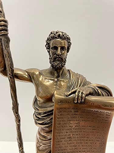 Presentes religiosos figura grega antiga Hipócrates of COS com juramento hipocrático para o elenco frio estátua de bronze