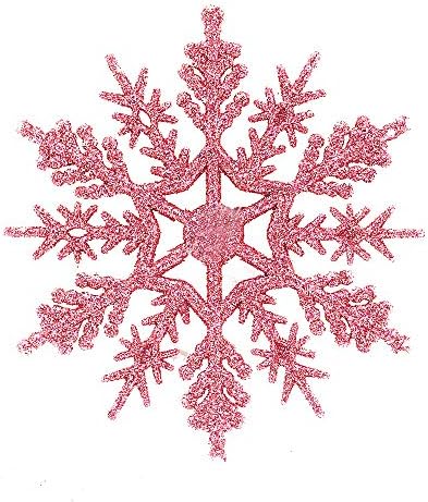 6pcs/conjunto Glitter Snowflake Ornamentos de natal