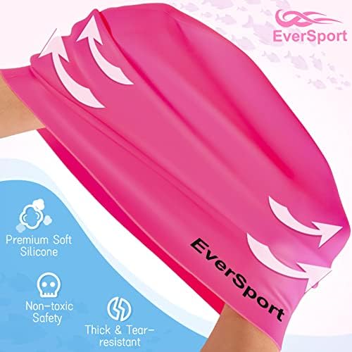 Capace de natação grande juventude de Eversport para meninas crianças de mais de 8 anos, boné de natação de cabelos