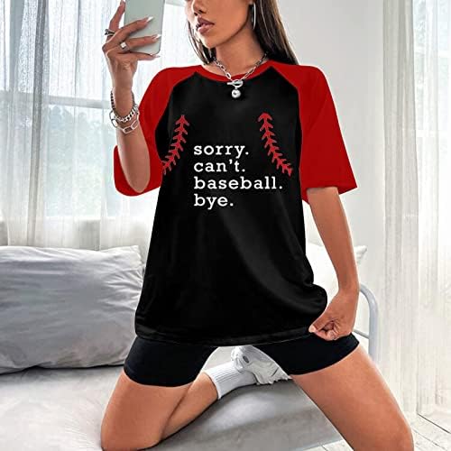 Desculpe, não posso beisebol tchau tops women women engraçado beisebol gráfico de tshirts de verão