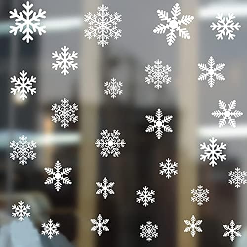 Decalques de parede de flores Christmas Snowflake Wall Stickers Ano Novo Janela Decoração de Glass de vidro Adesivos de porta Creative Stickers Electrostatic Stickers 58 para crianças meninas