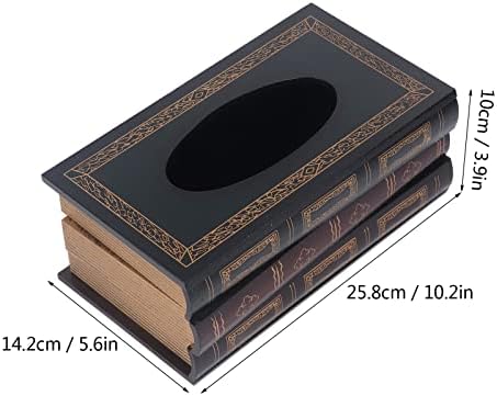 Pilipane Book Tissue Box Solter, grande aparição de livro de abertura de livros de abertura, elegante dispensador de tecidos de