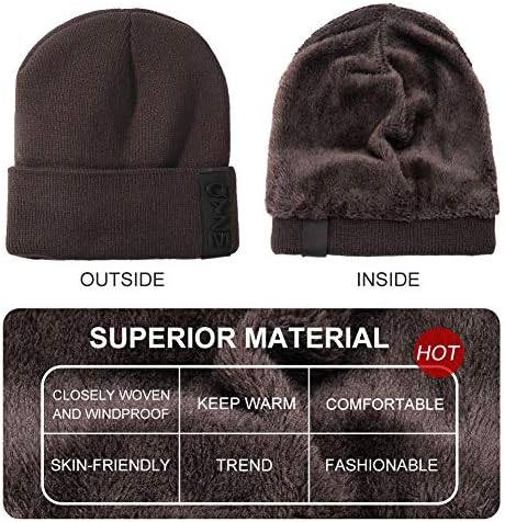 Hongtellor Knit Beanie Hat grossa de chapéu de inverno Capinho de inverno Capinho unissex