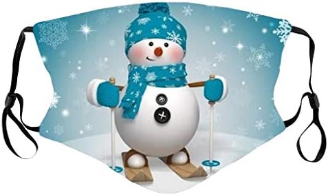 Zewuai Novo adulto ao ar livre de Natal fofo boneca de neve impressão de corda ajustável Redável SABEMASKS Navio dos EUA