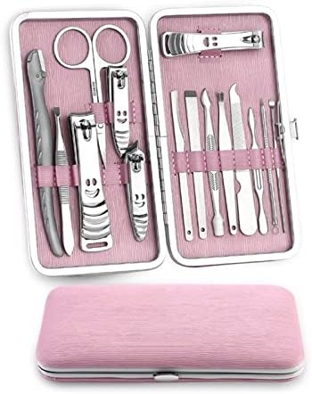 Kanuz 15pcs kit de unhas de aço inoxidável cortador de unhas níper cutter tesouras pinça de orelha picada de pedicure