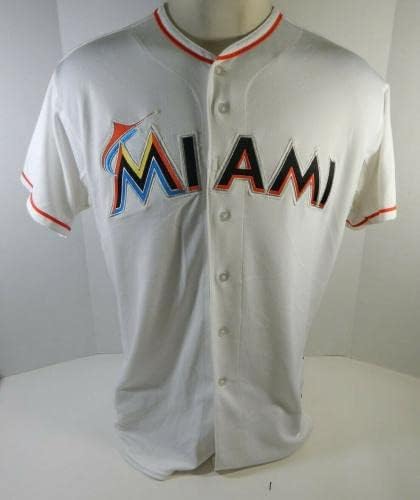 Miami Marlins Austin Nola #9 Jogo usou White Jersey DP13732 - Jerseys MLB usada para jogo MLB