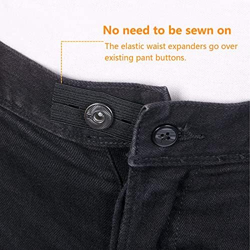 Luter 5 PCs Extender a cintura elástica ajustável Extender para calça elástica para gravidez, jeans, calças, calças, saias 3x0.9inch