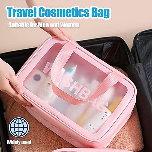 Bolsa de higieness de viagem Yimike, bolsas de maquiagem grandes claras, bolsa de cosméticos de 2 em 1, sacola de cuidados com a pele