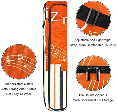 Jazz Night Yoga Mat Bags Full-Zip Yoga Carry Bag for Mulher Homens, Exercício de ioga transportadora com cinta ajustável
