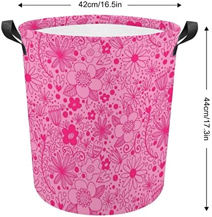 Cesta de lavanderia pastel padrão floral cesto com alças cesto dobrável Saco de armazenamento de roupas sujas para quarto, banheiro, livro de roupas de brinquedo