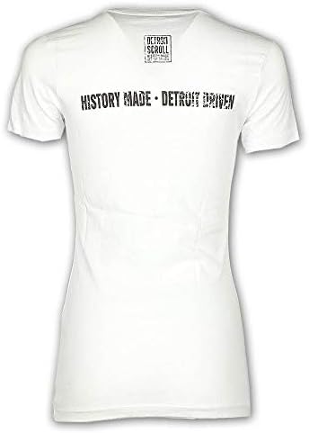 Camiseta de manga curta de decote em V de Detroit Scroll