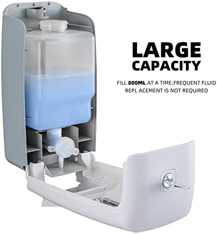 Plussen Soap Dispenser Mount Mount, adesivo Sem broca Distanter de sabão de mão comercial de 800 ml de desinfetante para o desinfetante para a mão para sabão líquido/gel cozinha de banheiro
