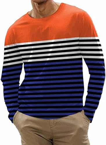 Camisa de flanela dudubaby para homens camisetas gráficas moda moda listra casual impressa manga longa camisetas de pescoço