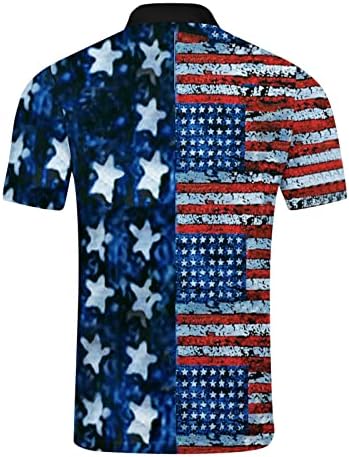 Camisas de trabalho de BmiseGM para homens homens da primavera verão Casual Independence Day Wicking Lapela Sleeve Short