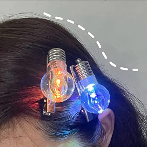 Luz de lâmpada pequena emissora de cabelo, 7 modos de alteração de cor Fun simulação clipes de cabelos de lâmpada, luminosa lâmpada lâmpada de cabelo barretas de cabelo, ótimo presente para as estações de férias