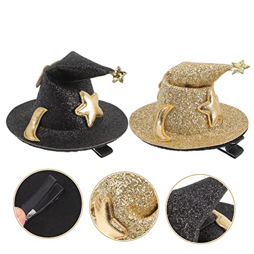 ABOOFAN 2PCS Halloween Cabelo Clevas Girls Hats para meninas Clipes de cabelo decorativo para mulheres Cosplay Hat Hat Halloween traje de gancho de gancho de vinho Capacho