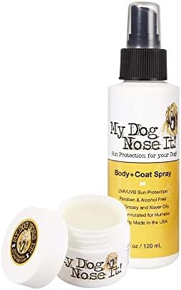 Meu cachorro nariz! Proteção solar para cães - bálsamo hidratante para narizes e casaco resistente à água e spray corporal - proteja seu cão de raios nocivos UVA/UVB