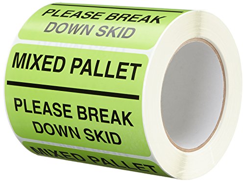 Etiquetas de embalagem de remessa de taquecase Mixed Pallet, amarelo/preto - 500 por pacote