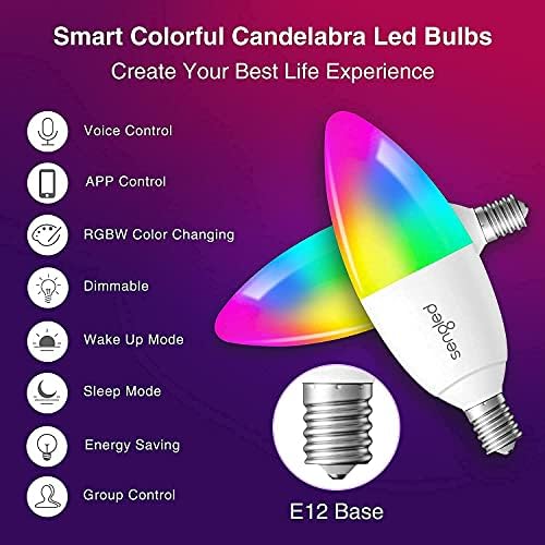 Pacote de lâmpadas de vela inteligente Shengled 4pk com plugue inteligente 4pk, ZigBee E12 Candelabra Smart Bulb e Smart Socket estão