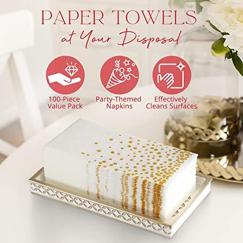 Guardanapos de toalhas de hóspedes de ouro da Starmar - toalhas de mão descartáveis ​​para banheiro, cozinha e jantar, papel de linho