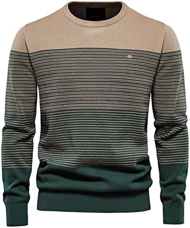 Suéter de pescoço para homens suéters casuais suaves suéter clássico suéter de manga longa de manga longa com borda de
