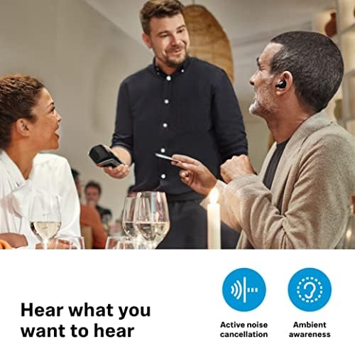 Conversação de Sennheiser Clear Plus - True Wireless Bluetooth Solution para aprimoramento da fala com cancelamento de ruído ativo - preto