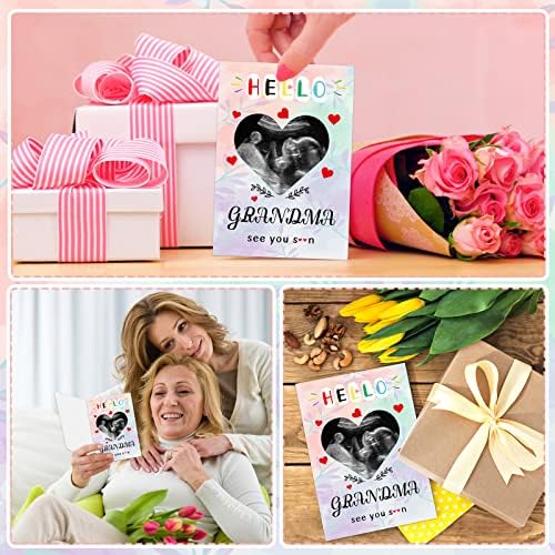Whatsign Happy Mothers Day Cards para vovó Primeira vez Cartão da avó do dia das mães com Sonograma Inserir avó para ser o primeiro dia das mães cartões de presentes para novos cartões de avó da avó com envelope