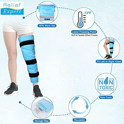 Especialista de alívio Pacote de gelo grande para lesões em gel reutilizável em pacote frio para perna, joelho, quadril, alívio da