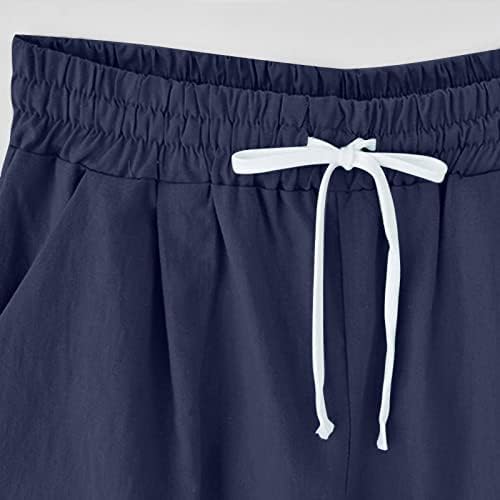 shorts bermudas sdbrld para mulheres, shorts de bermudas femininos casuais de tamanho elástico de cintura de joelho na altura das bermudas