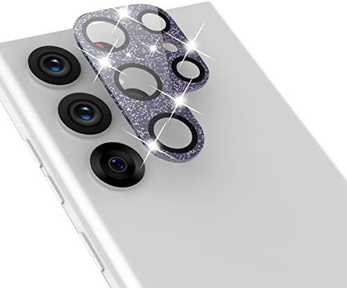 Watache Galaxy S22 Protetor de Ultra Lens Glitter, Tampa de Lens de Lente de Lente de Vidro Bling Temperado para Samsung Galaxy S22
