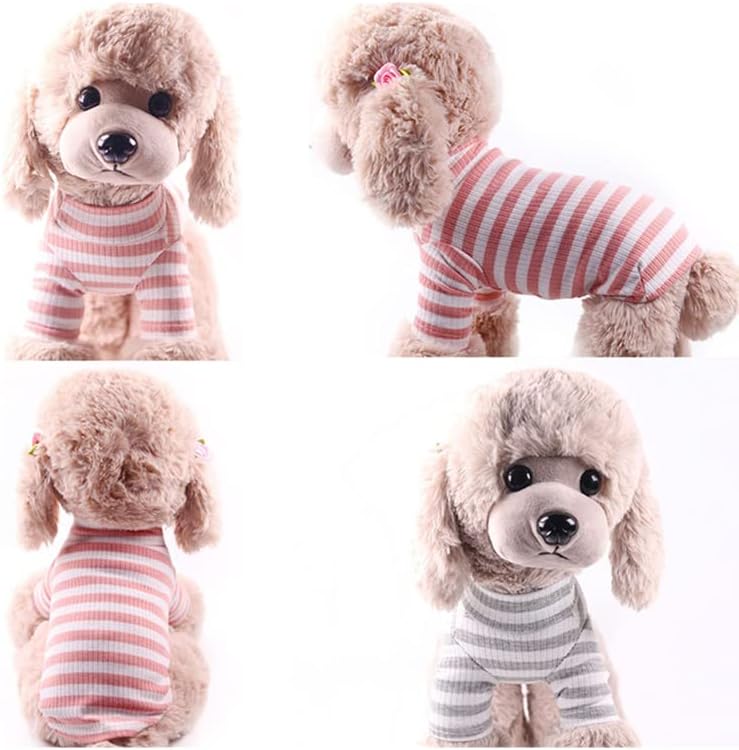 Roupas de estimação de malha quente Classic Stripe Coat Small Menor de camisa de gato de cachorro médio roupas de inverno de pelúcia 3 m