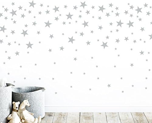 Estrelas cinzentas de parede de vinil decalque deck berçário. Adesivos de estrela adesiva para crianças. Baby Nordic