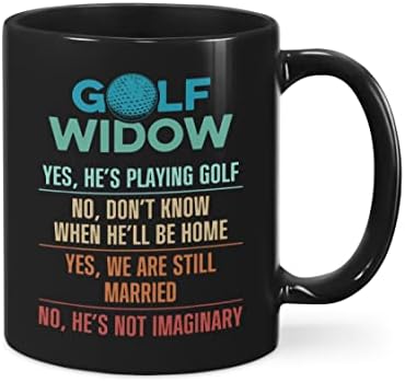 Copas de caneca de café para jogadores de golfe de filho da filha Golf Amantes Presentes Viúva de Golfe Sim Ele é Paling Golf Black
