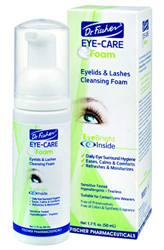 Dr. Fischer Eye-Care-Car-Care | Um limpador de pálpebras e cílios para acalmar, facilitar, refrescar e hidratar a pele ao redor dos olhos | Conservante e livre de parabenos | Fórmula suave, sem lágrima e de limpeza - 1,7 fl.