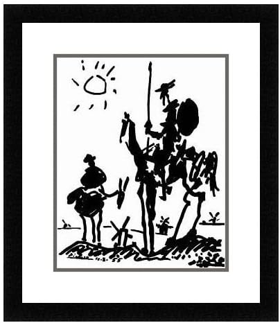 Craig Frames emoldurou Don Quixote por Pablo Picasso 14x11 Museu Matdted Art Print Double emaranhado, preto, branco