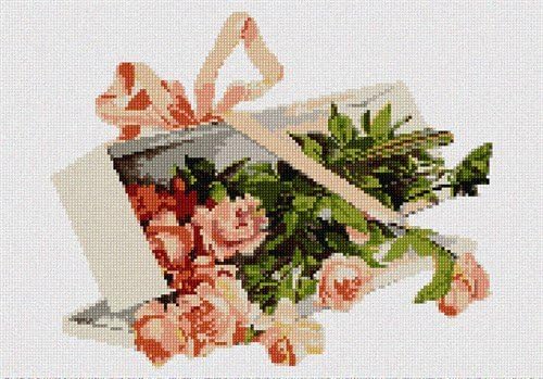 Canvas de agulha de Pepita: rosas de caixa, 10 x 7