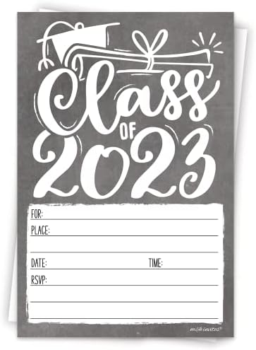 2023 convites de graduação em quadro -negro com envelopes - 20 convites de graduação em contagem