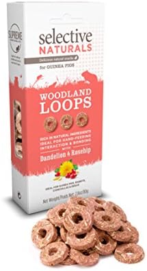 PETFOODS SUPREMO PETOS NATURAIS SELETIONS PRÉ -FOLES PARA RAIS 2,8 onças Seletivas Naturals Woodland Loops para porquinhos -da -índia