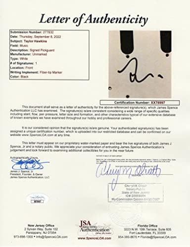 Taylor Hawkins assinou autógrafo em tamanho real Fender Stratocaster Guitarra elétrica b W/ James Spence Carta de autenticidade