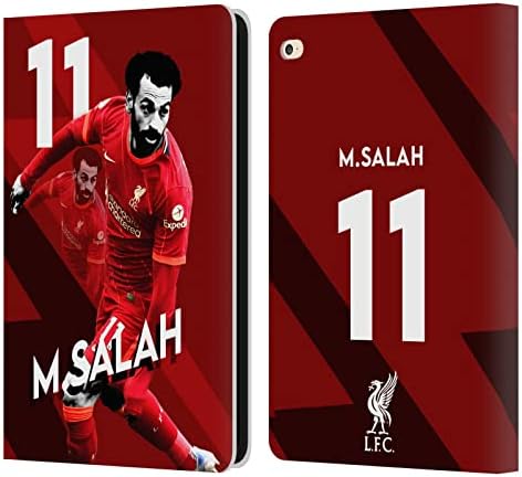 Projetos de estojo principal licenciado oficialmente Liverpool Football Club Mohamed Salah 2021/22 Primeira equipe Livro de couro Caixa Caixa Caps Compatível com Apple iPad Air 2