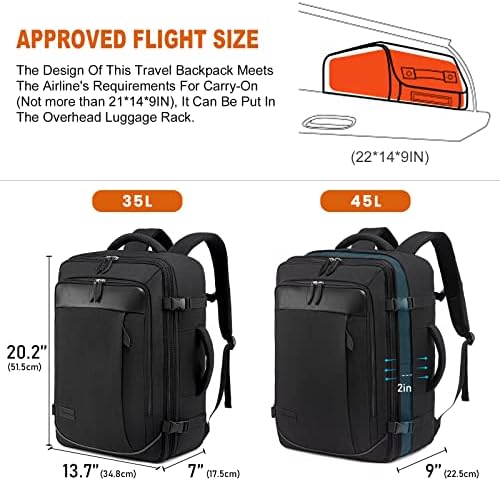 Backpack de Backpack, mochila de viagem de 45l para homens Airlines Meninas Airlines Aparelhas, mochilas de mal