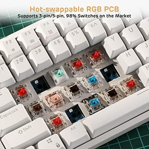 RK Royal Kludge RK84 RGB com um teclado mecânico Swappable RGB 75%, 84 teclas teclado de jogo TKL sem tenkey com software programável