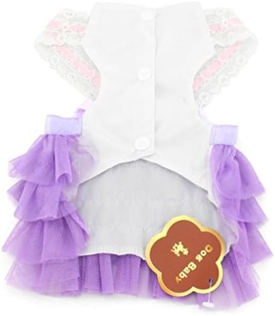 Smalllee_lucky_store Princess Tutu Dog Party With Bow Pet Clothes Halter Skirt formal, x-small, roxo