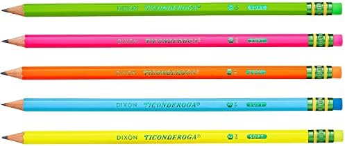 Ticonderoga 13810 Lápis pré-encantado, HB, 2, barris de cores variadas, 10/set