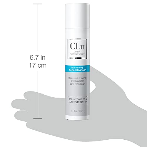 CLN® Acne Bundle - Acne Cleanser 3,4oz e hidratante facial 3,4oz - acalma e acalma a pele, ajuda a reduzir a aparência