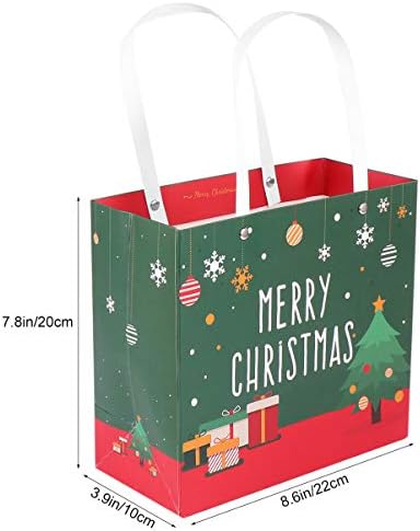 Toyandona Feliz Natal Handle bolsa de doces Cartão de bênção de Natal com envelope Holiday Holiday Hand Tote Shopping